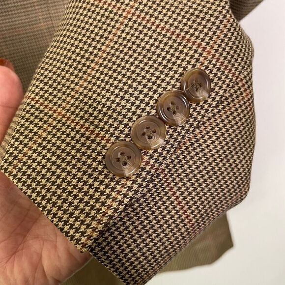 Lauren Ralph Lauren Men’s Houndstooth 100% Wool 2 Button Blazer Size 42 R - Picture 5 of 11